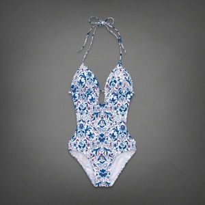 Abercrombie & Fitch XS one piece floral swimsuit